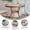 Merrick Lane Celia Bistro Style Table with Tempered Glass Top, PE Rattan, and Bamboo Finished Metal Frame for Indoor/Outdoor Use